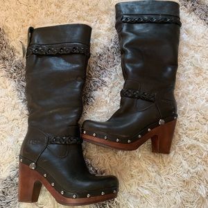 UGG New black leather studded boots- NWT